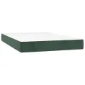 cadre de lit et matelas Vert foncé 120x200cm Velours