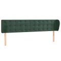Tête de lit avec oreilles Vert foncé 203x23x78/88 cm Velours