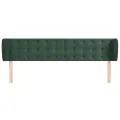 Tête de lit avec oreilles Vert foncé 203x23x78/88 cm Velours
