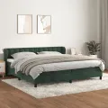 cadre de lit et matelas Vert foncé 200x200cm Velours