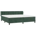 cadre de lit et matelas Vert foncé 200x200cm Velours