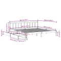 Cadre de lit sans matelas 180x200 cm bois massif de pin