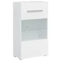 Meubles TV 5 pcs avec lumière LED blanc mat bois d'ingénierie