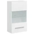 Meubles TV 5 pcs avec lumière LED blanc mat bois d'ingénierie