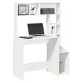 Bureau avec étagères blanc 100x45x140 cm bois d'ingénierie
