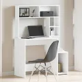 Bureau avec étagères blanc 100x45x140 cm bois d'ingénierie