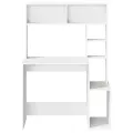 Bureau avec étagères blanc 100x45x140 cm bois d'ingénierie
