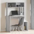 Bureau avec étagères sonoma gris 100x45x140cm bois d'ingénierie