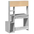 Bureau avec étagères sonoma gris 100x45x140cm bois d'ingénierie