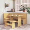 Ensemble à manger REINE 3 pcs marron miel bois de pin massif