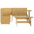 Ensemble à manger REINE 3 pcs marron miel bois de pin massif
