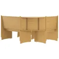 Ensemble à manger REINE 3 pcs marron miel bois de pin massif