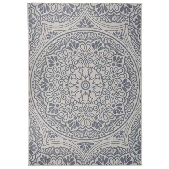 Tapis à tissage plat d'extérieur 160x230 cm Motif bleu