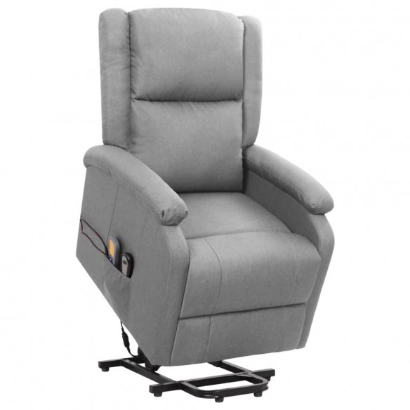 Fauteuil de massage inclinable Gris clair Tissu