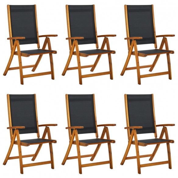 Chaises de jardin pliantes lot de 6 acacia massif et textilène