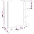 Armoire à miroir de salle de bain Sonoma gris 62,5x20,5x64 cm