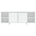 Meuble TV blanc 130x35x50 cm bois d'ingénierie