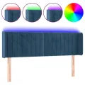 Tête de lit à LED Bleu foncé 147x16x78/88 cm Velours