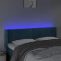 Tête de lit à LED Bleu foncé 147x16x78/88 cm Velours