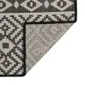 Tapis à tissage plat d'extérieur 120x170 cm Rayures noires