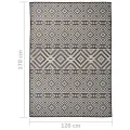 Tapis à tissage plat d'extérieur 120x170 cm Rayures noires