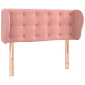 Tête de lit avec oreilles Rose 103x23x78/88 cm Velours