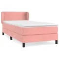 cadre de lit avec matelas Rose 100x200 cm Velours