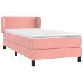 cadre de lit avec matelas Rose 100x200 cm Velours