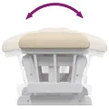Chaise berçante avec repose-pied Blanc crème Tissu