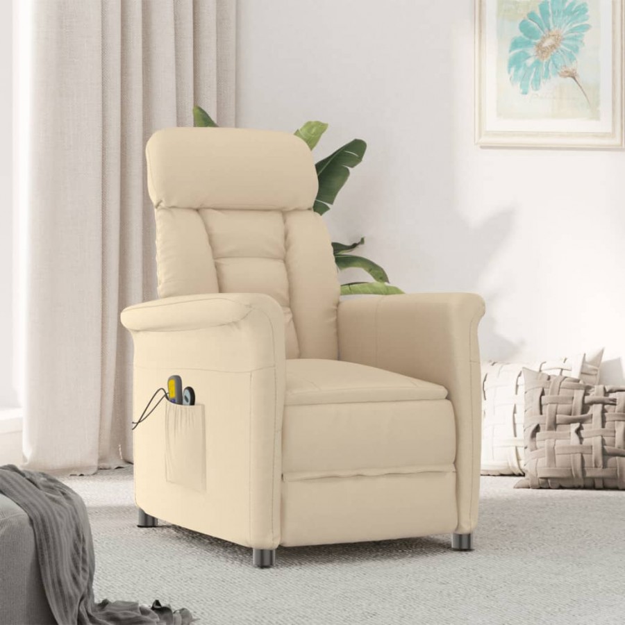 Fauteuil de massage électrique Crème Similicuir daim