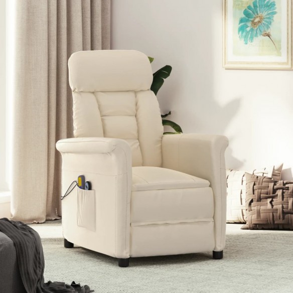 Fauteuil électrique de massage Beige microfibre