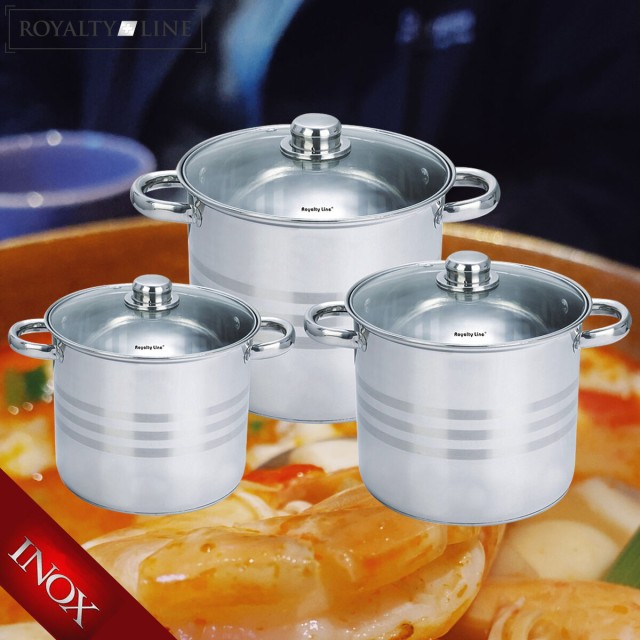 Batería de Cocina Royalty Line SP1 Acero 6 Piezas