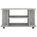 Meuble TV et roulettes gris béton 80x40x45 cm bois d'ingénierie