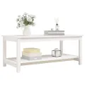 Table basse Blanc 110x55x45 cm Bois massif de pin
