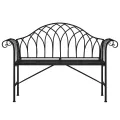 Banc de jardin 2 places 128 cm Noir Acier