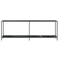 Table console Noir 220x35x75,5 cm Verre trempé
