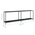 Table console Noir 220x35x75,5 cm Verre trempé