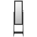 Armoire à bijoux miroir avec lumières LED sur pied noir