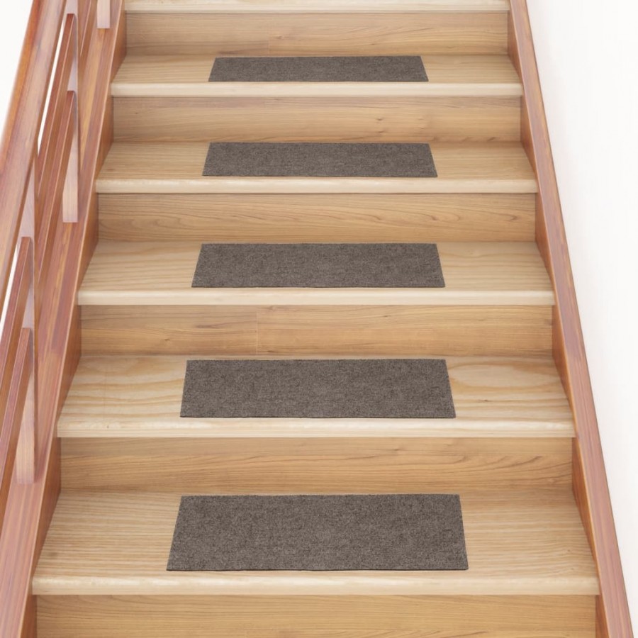 Tapis d'escalier autocollants Rectangulaire 15 pcs 60x25cm Crème