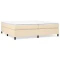 cadre de lit avec matelas Crème 200x200 cm Tissu