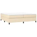 cadre de lit avec matelas Crème 200x200 cm Tissu