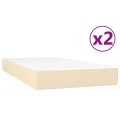 cadre de lit avec matelas Crème 200x200 cm Tissu