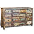 Armoire avec 16 tiroirs en style antique Bois massif recyclé