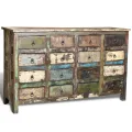 Armoire avec 16 tiroirs en style antique Bois massif recyclé