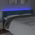 Tête de lit à LED Bleu foncé 203x16x78/88 cm Velours