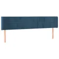 Tête de lit avec oreilles Bleu foncé 203x16x78/88 cm Velours