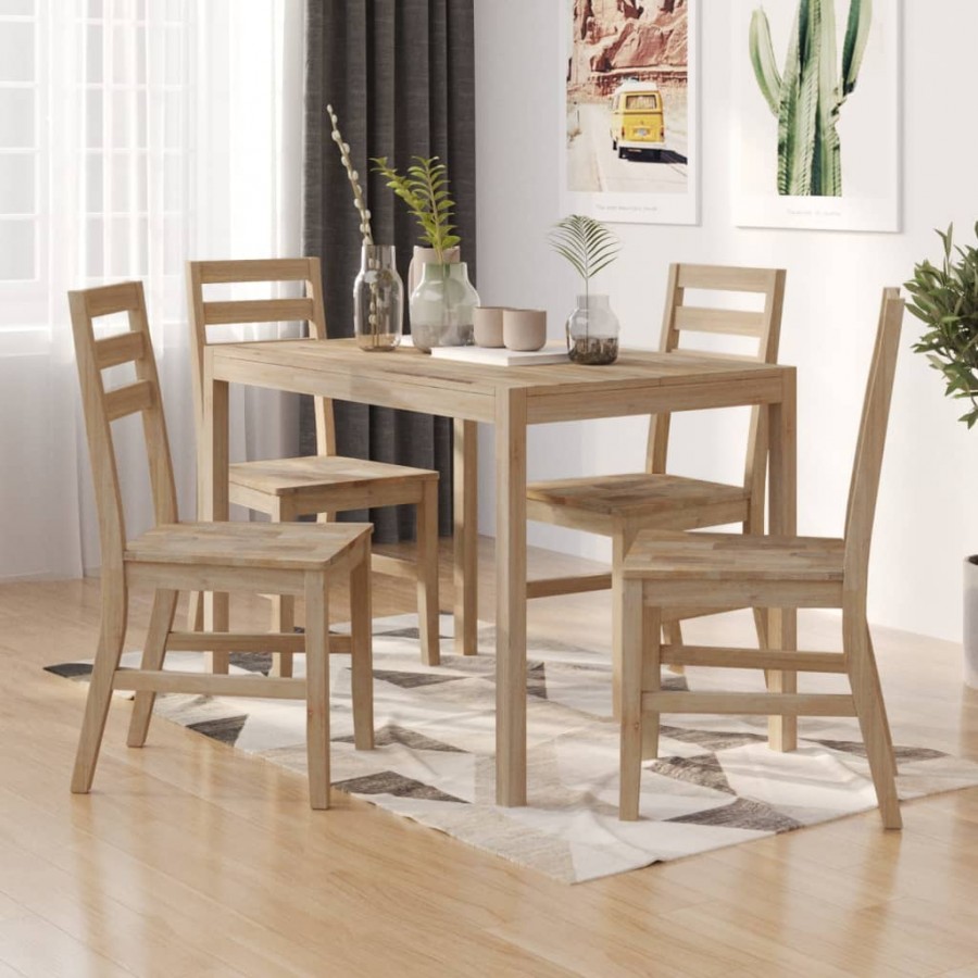 Ensemble de salle à manger 5 pcs Bois d'acacia solide