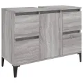 Ensemble de meubles de salle de bain 3 pcs Sonoma gris