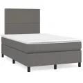 cadre de lit avec matelas Gris 120x200 cm Similicuir