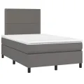cadre de lit avec matelas Gris 120x200 cm Similicuir